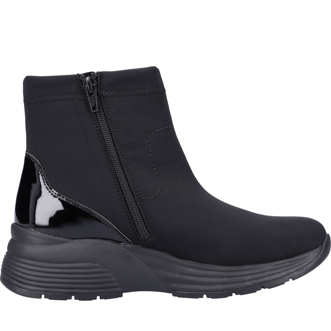 black casual closed ladies mid height boots