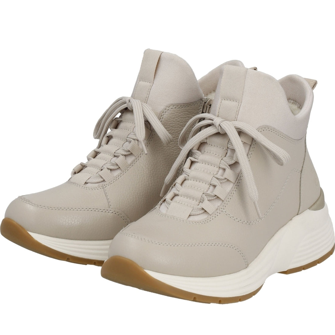 beige casual closed ladies mid height boots