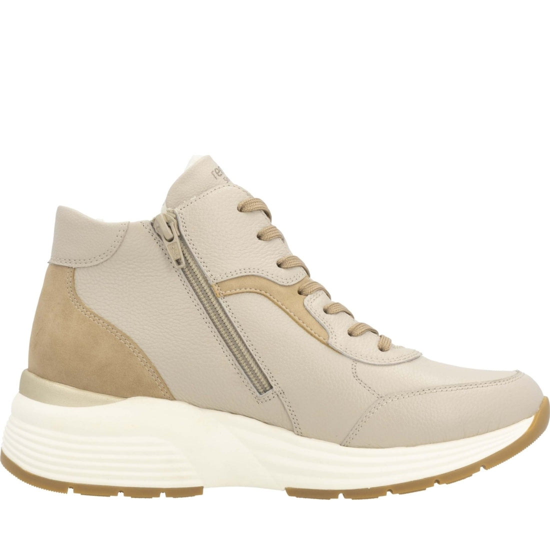 beige combination casual closed ladies short boots