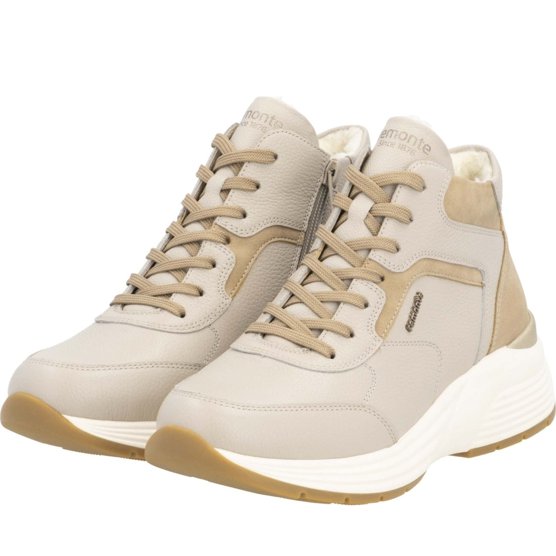 beige combination casual closed ladies short boots