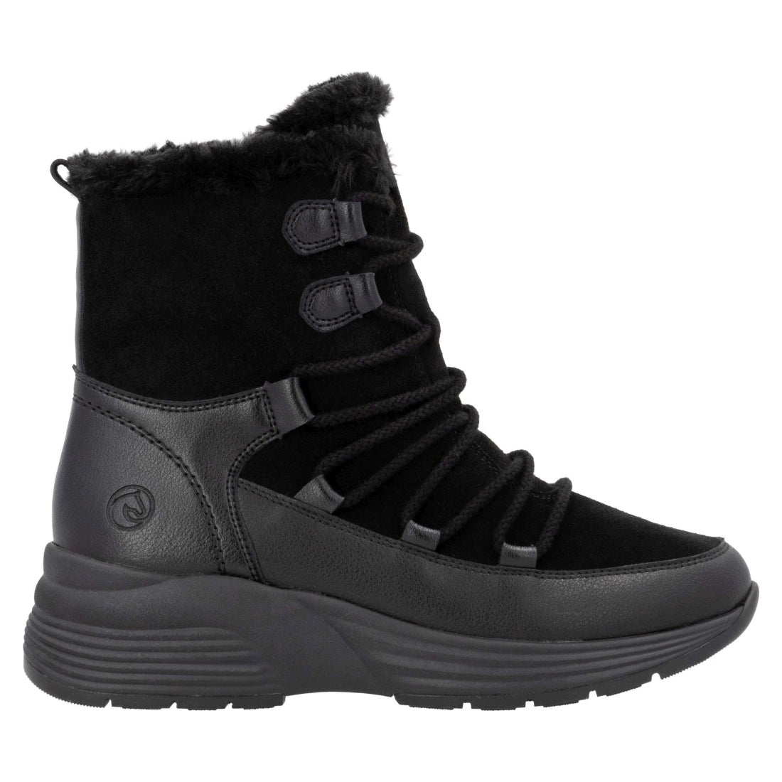 black casual closed ladies mid height boots