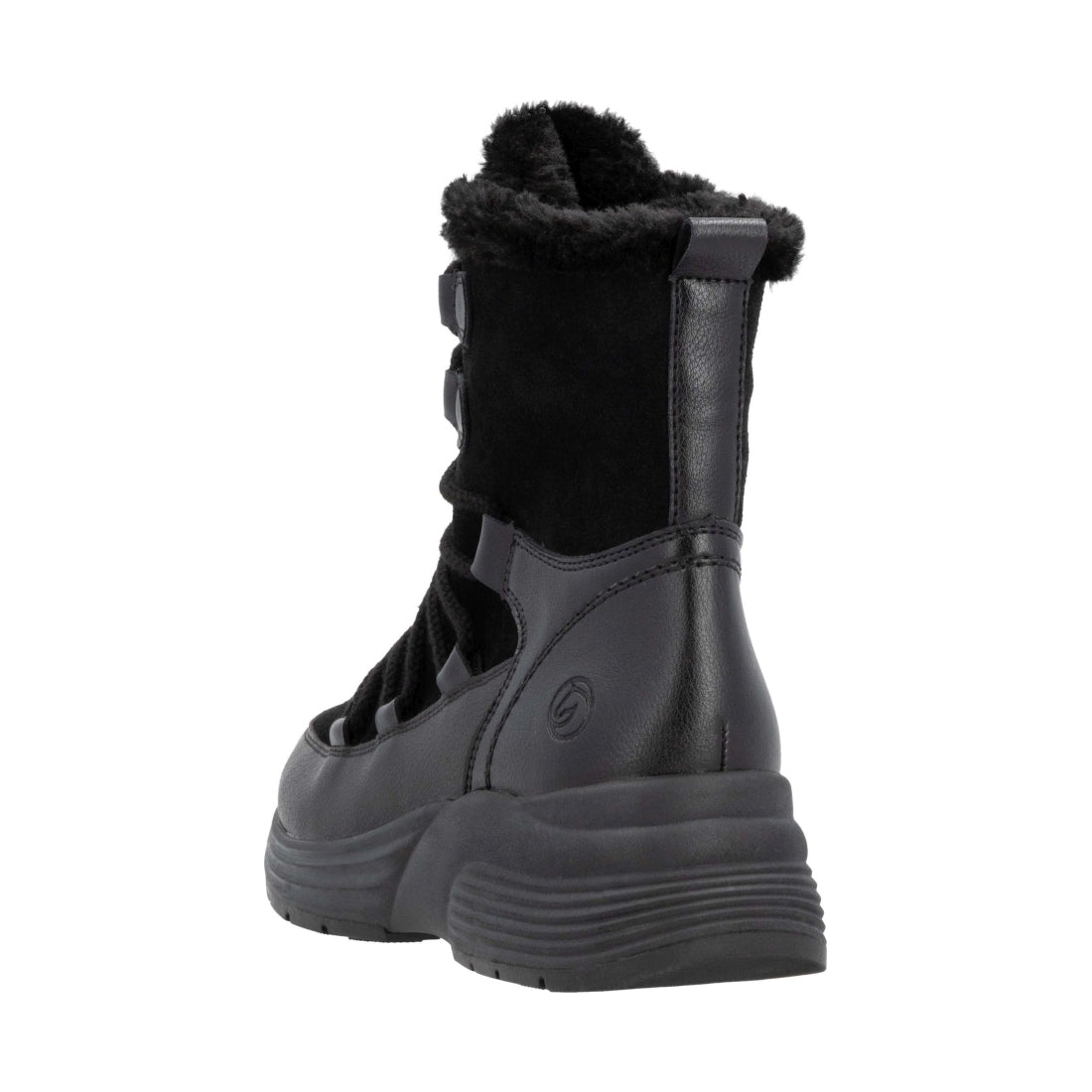 black casual closed ladies mid height boots