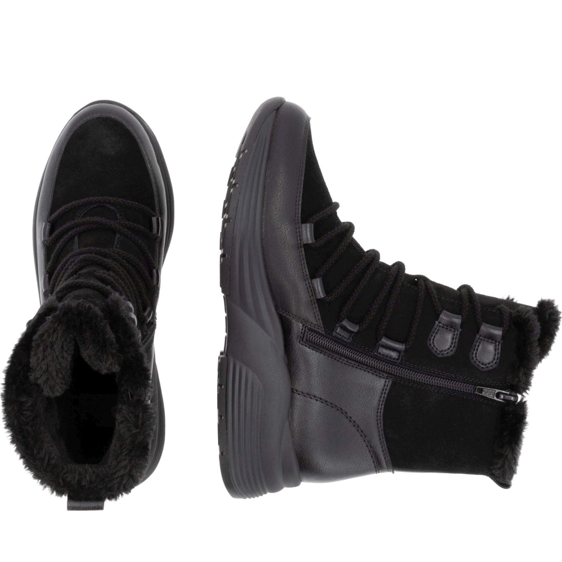 black casual closed ladies mid height boots