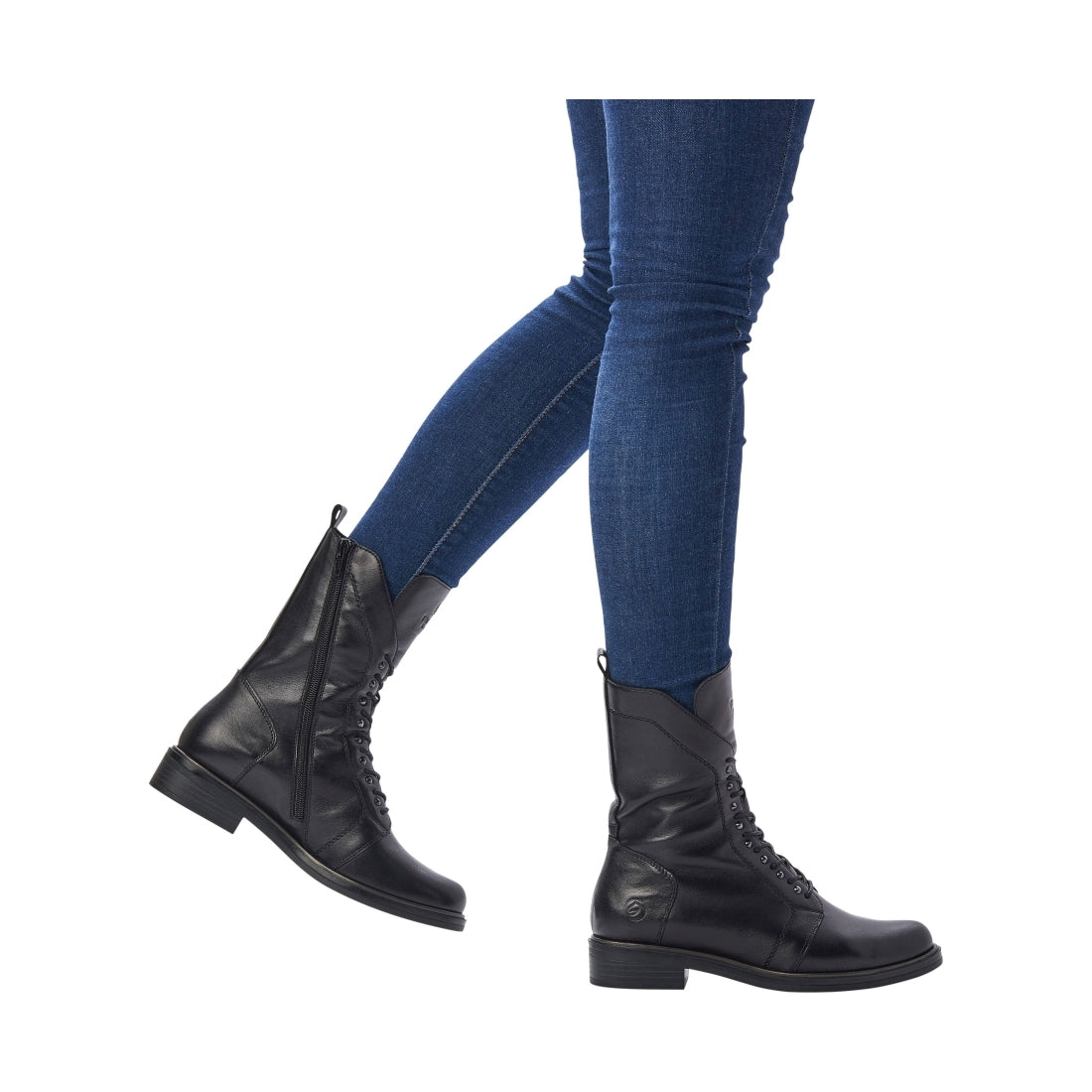 black casual closed ladies mid height boots