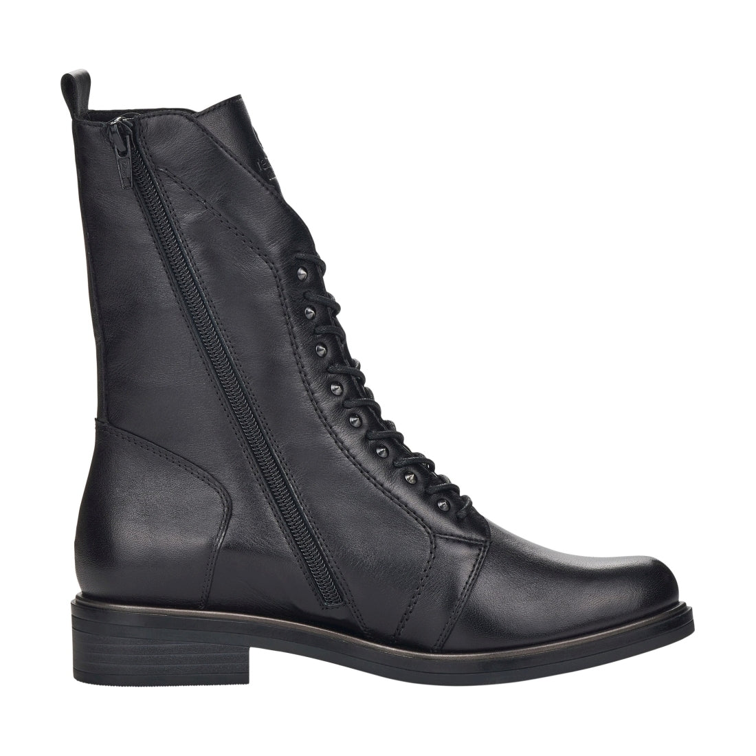 black casual closed ladies mid height boots