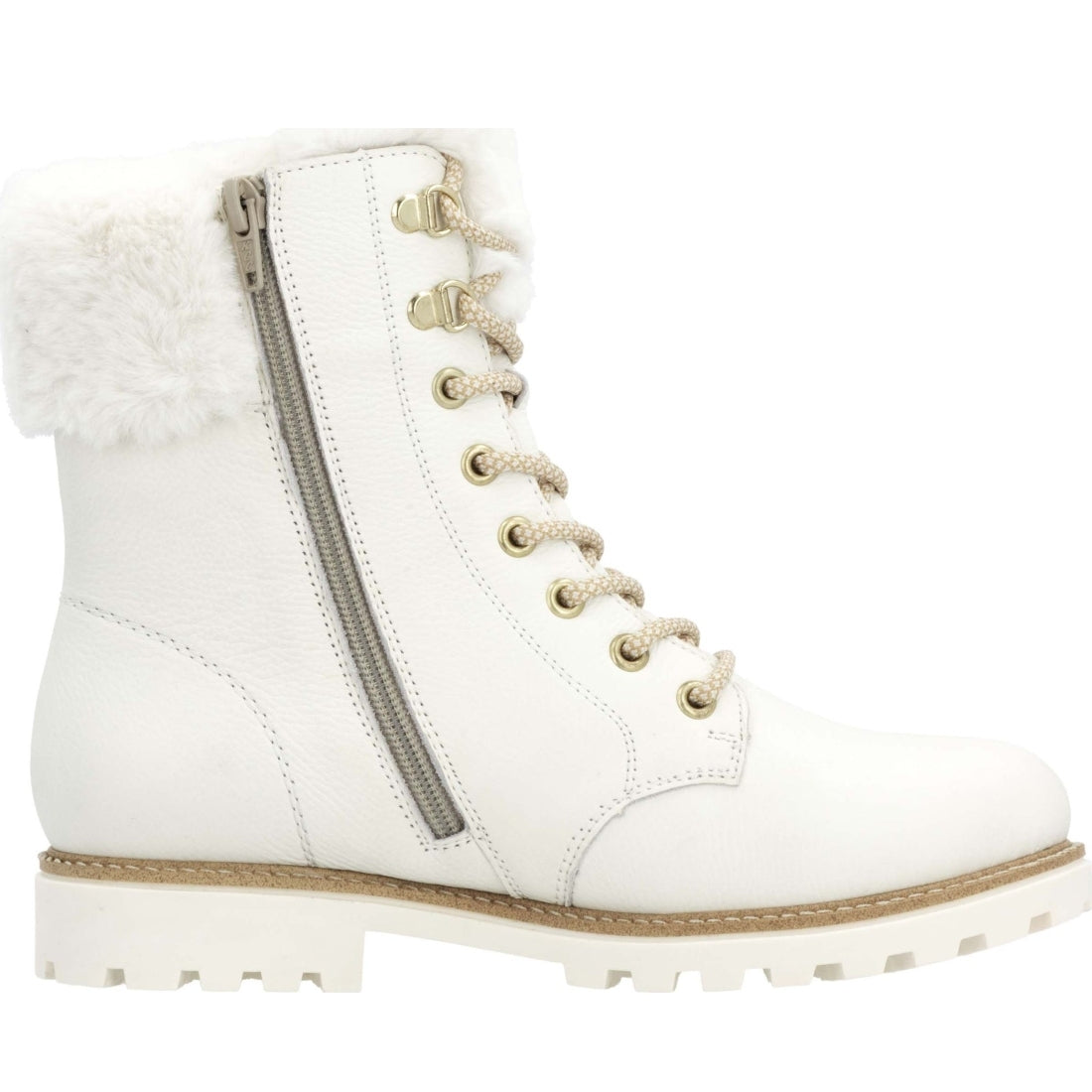 white casual closed ladies mid height boots