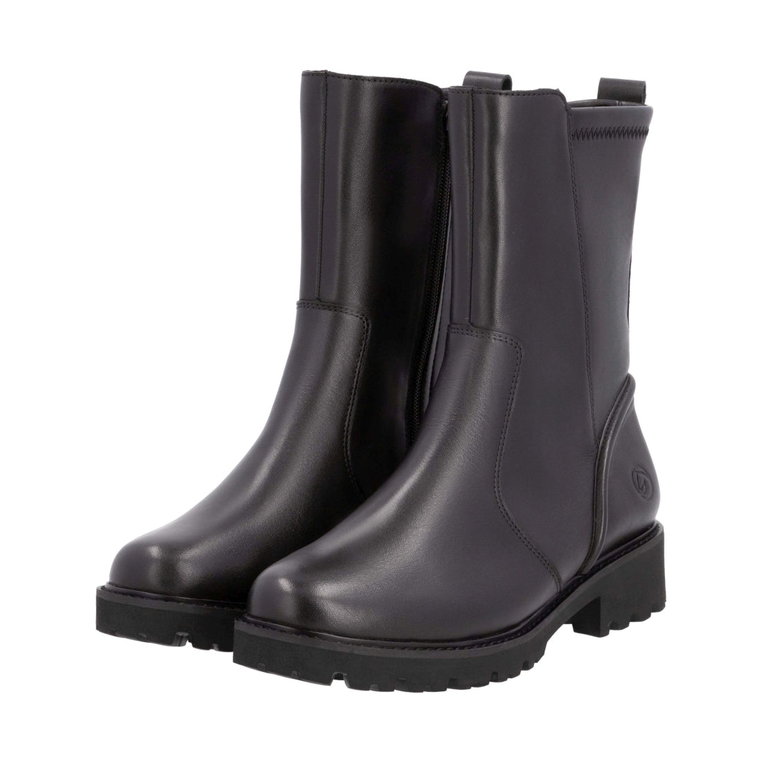 black casual closed ladies mid height boots