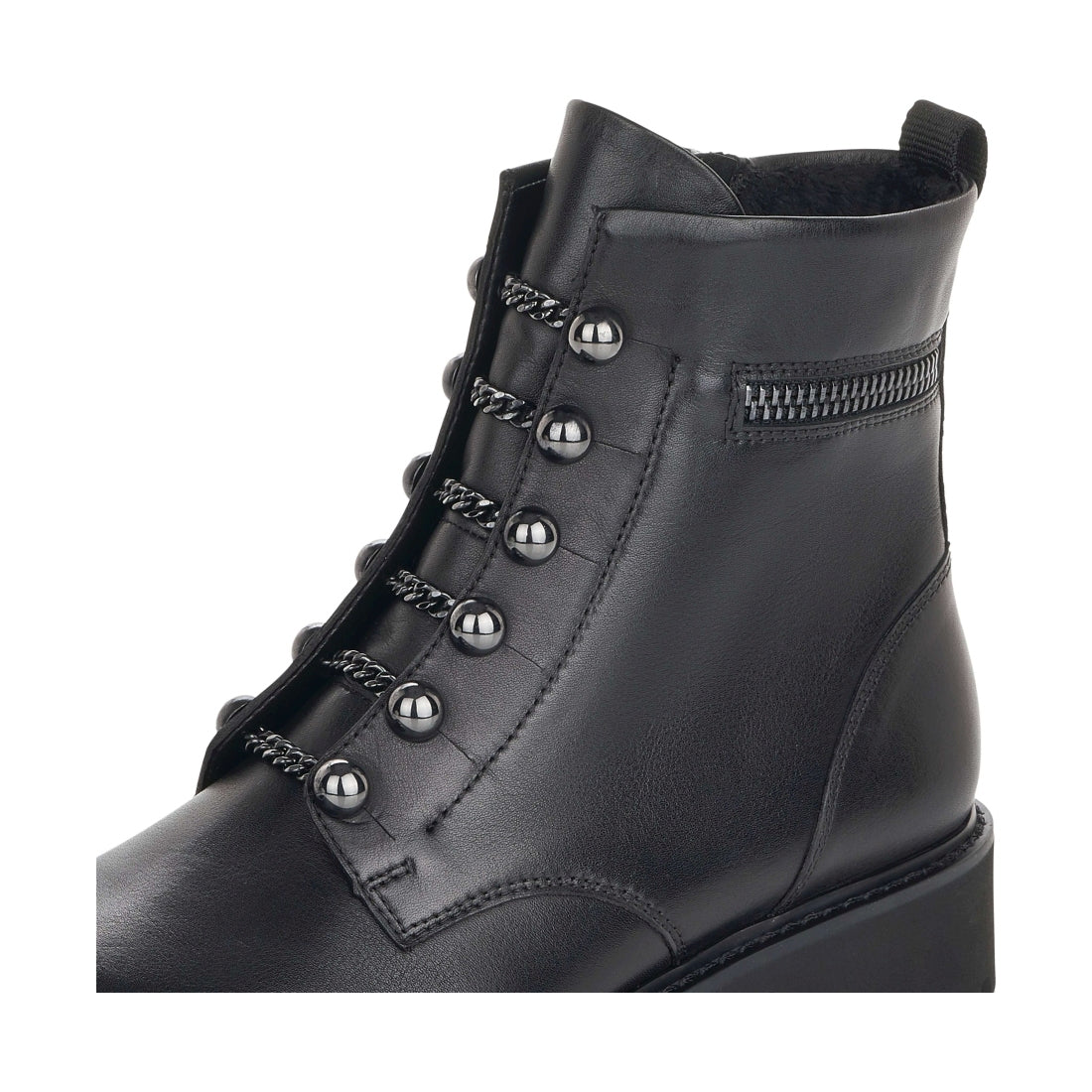 black casual closed ladies mid height boots