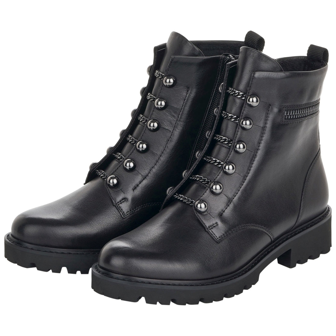 black casual closed ladies mid height boots