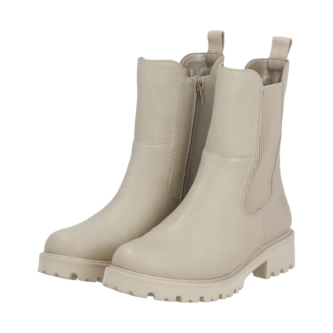 beige casual closed ladies mid height boots