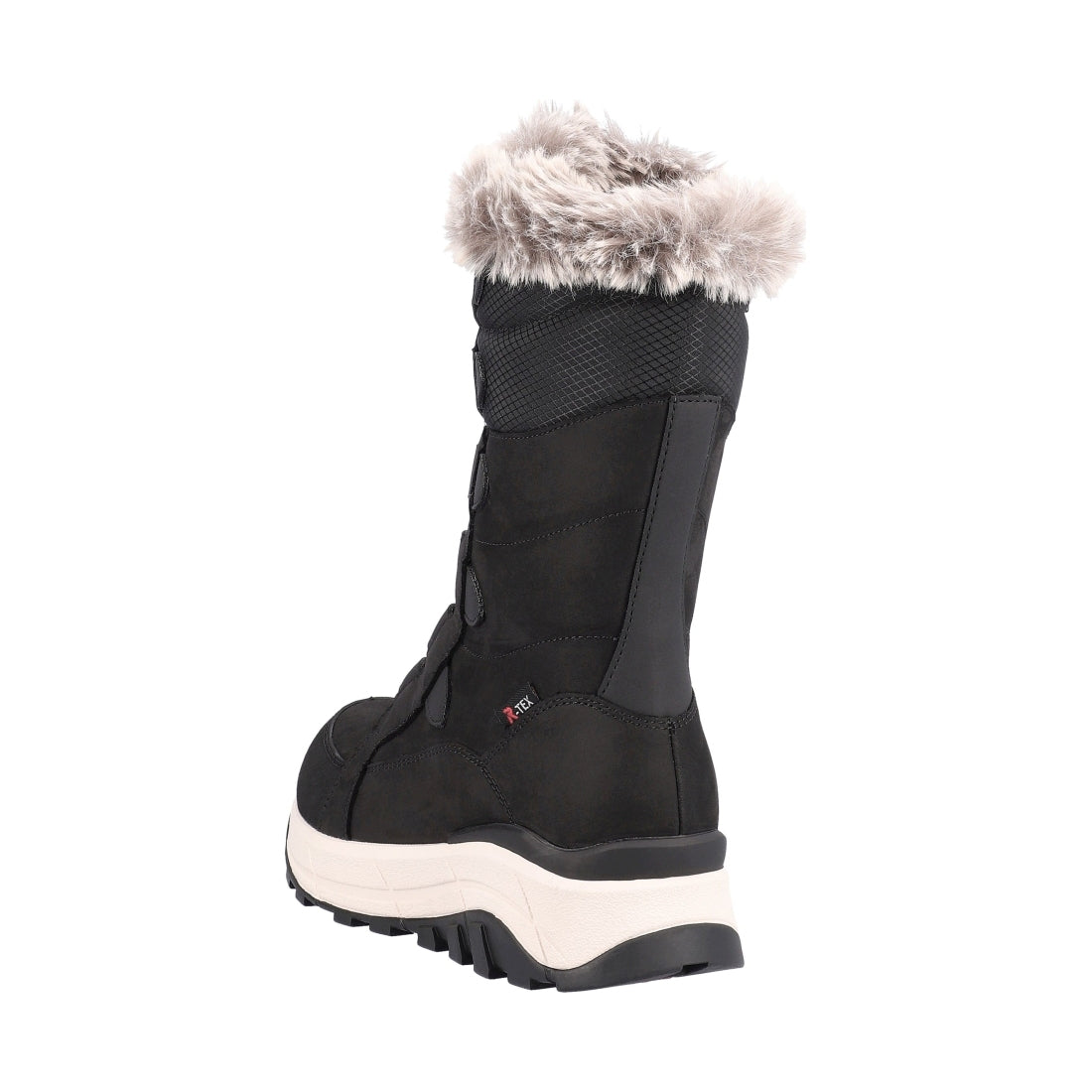 black casual closed ladies mid height boots