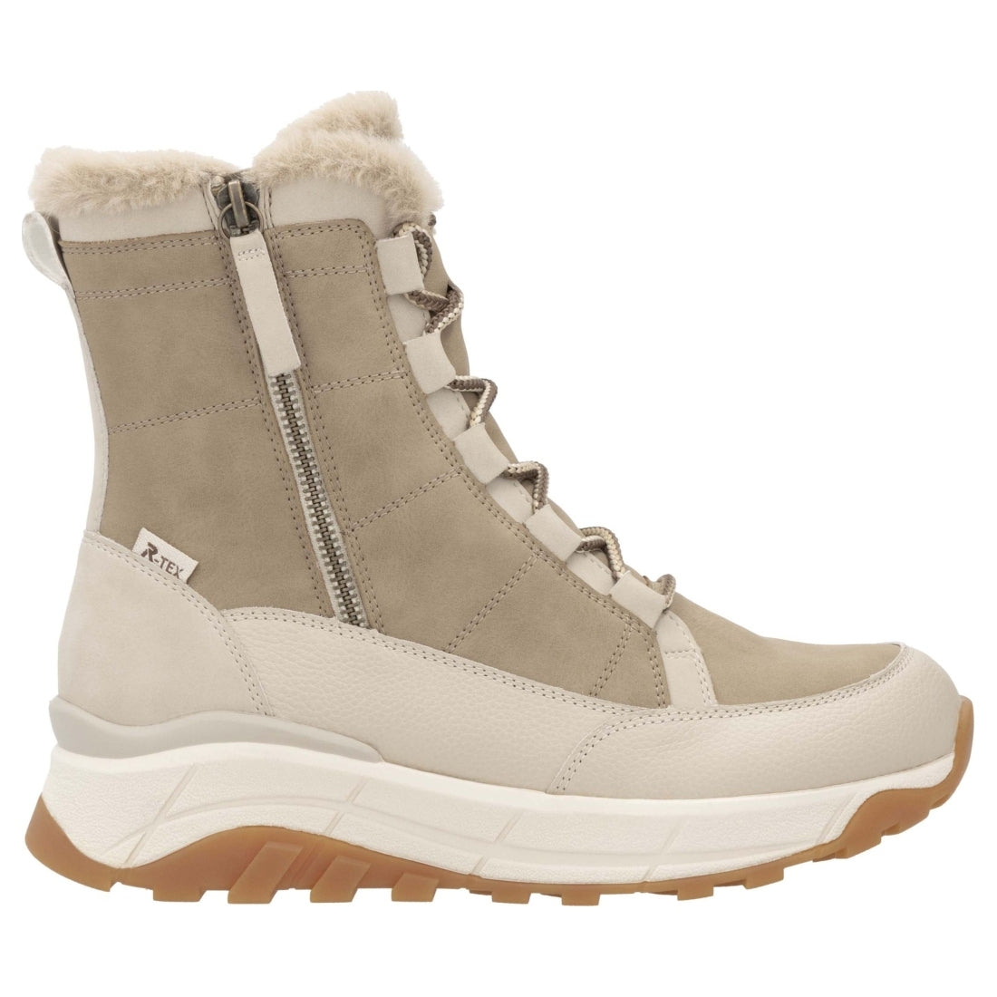 beige casual closed ladies mid height boots