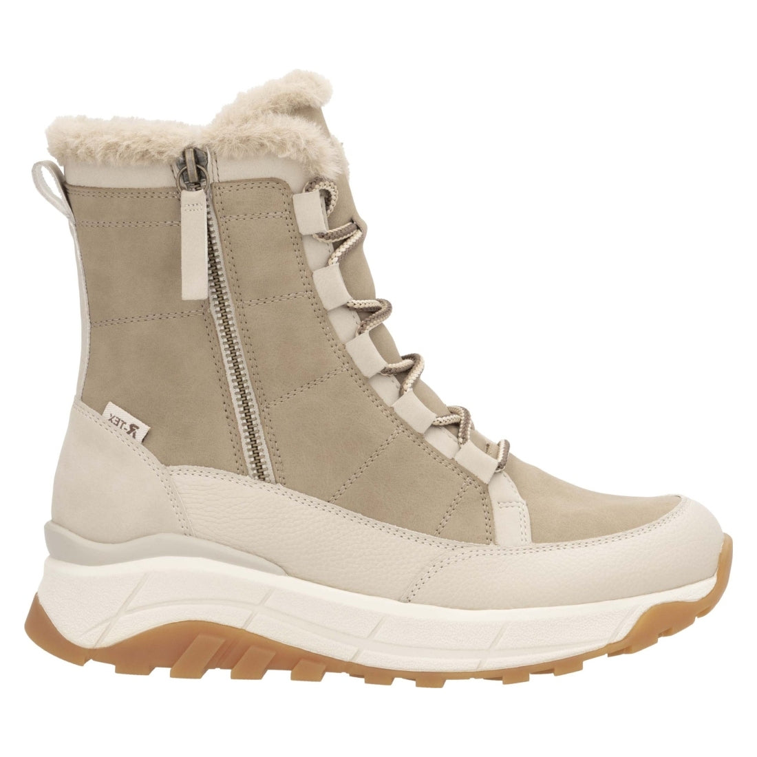 beige casual closed ladies mid height boots