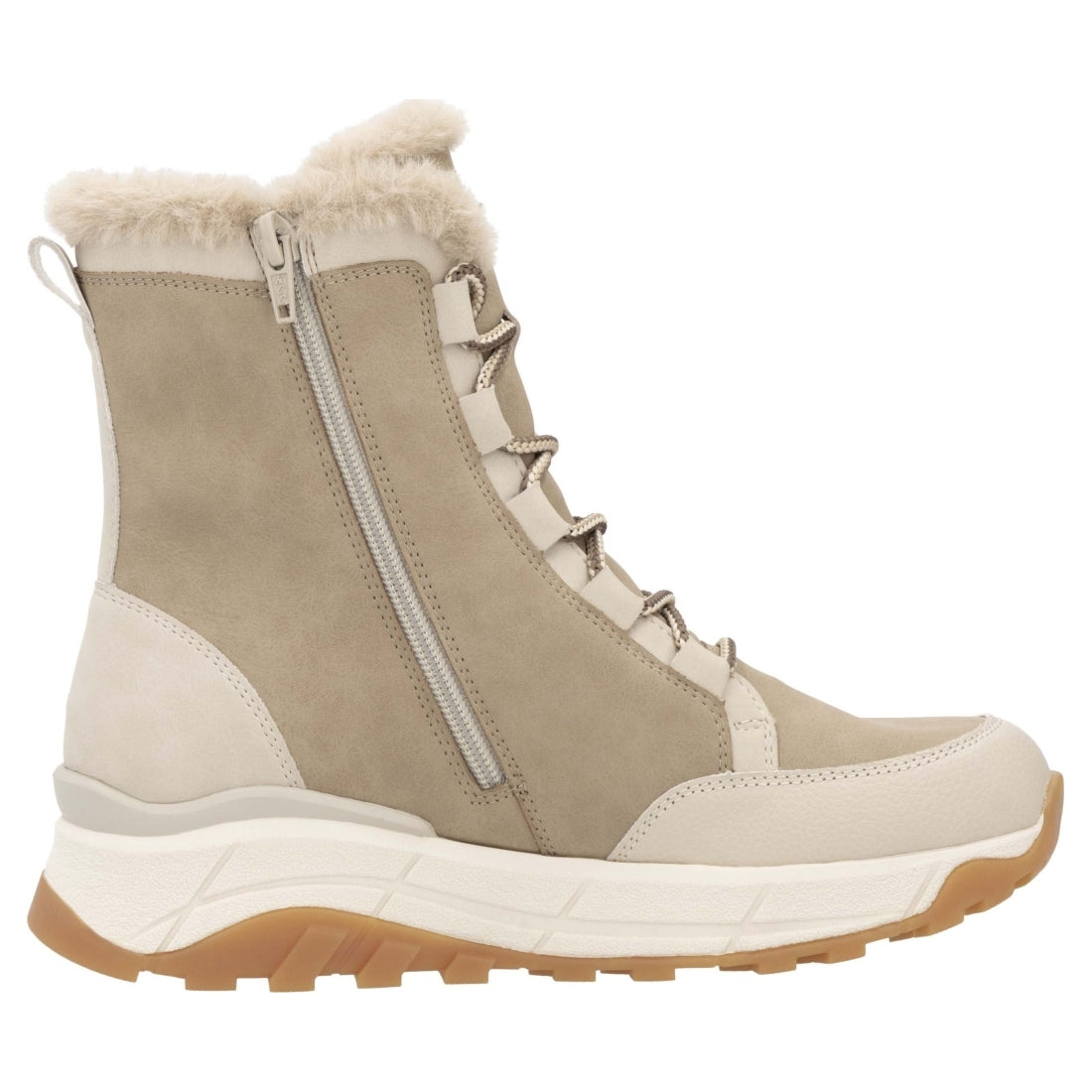 beige casual closed ladies mid height boots