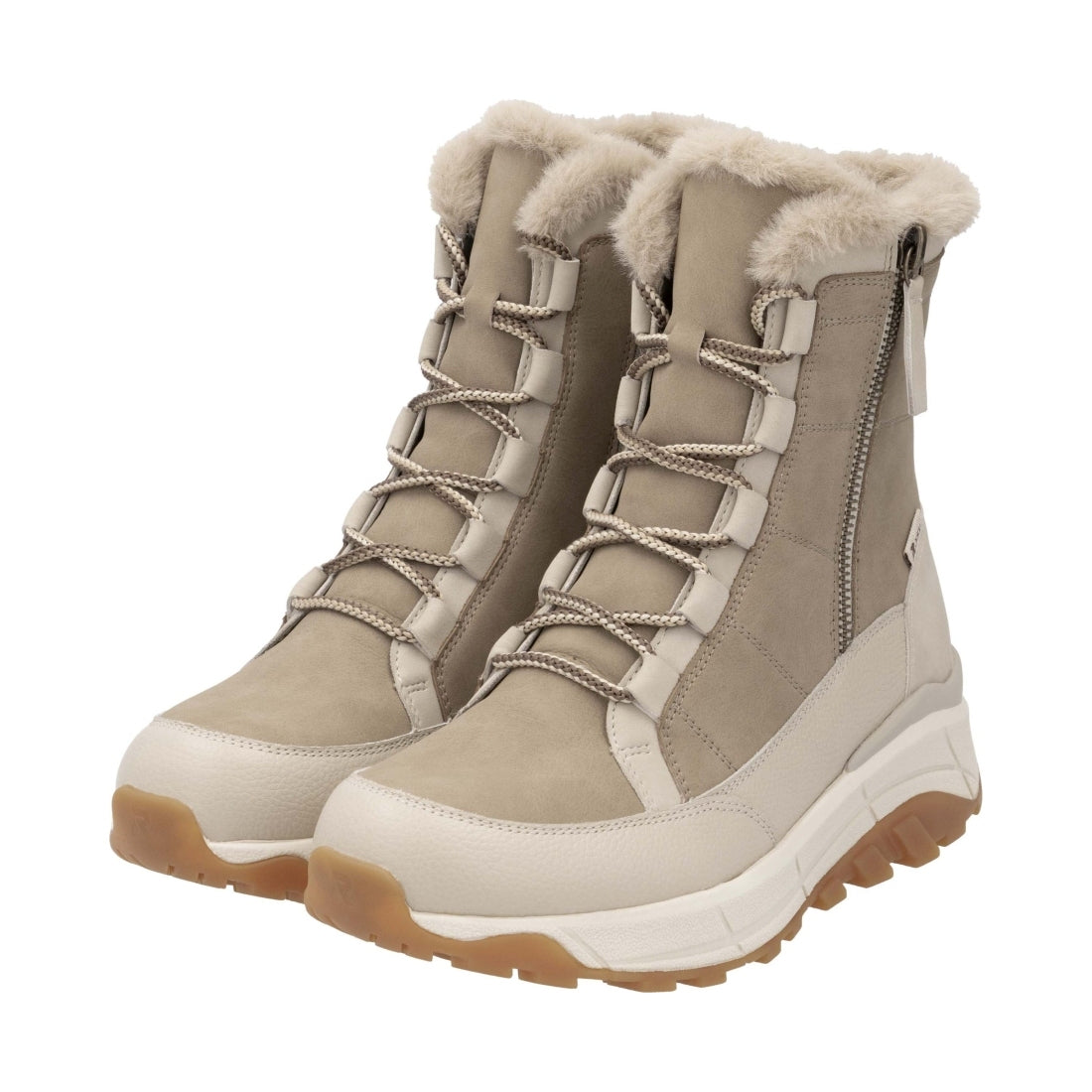 beige casual closed ladies mid height boots