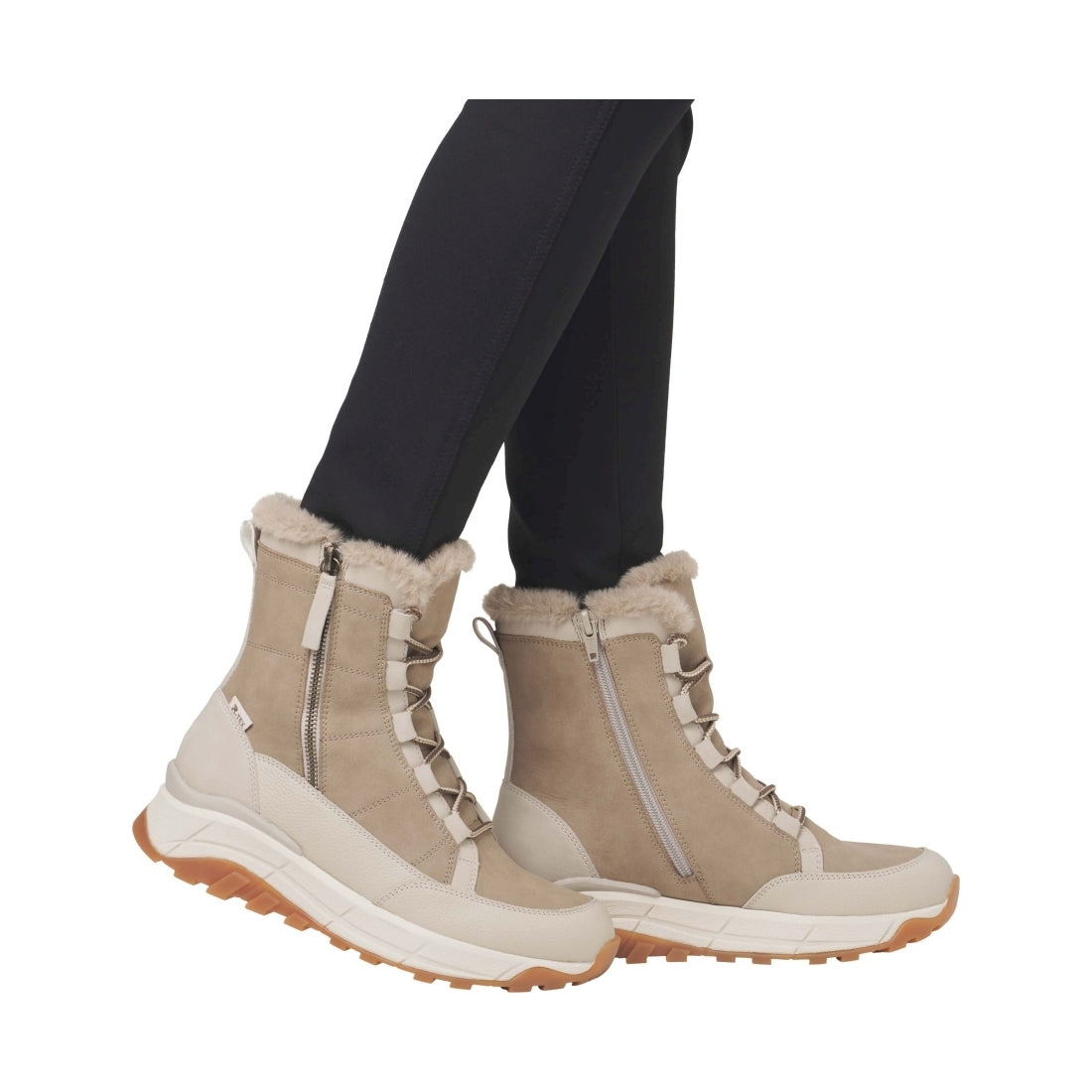 beige casual closed ladies mid height boots