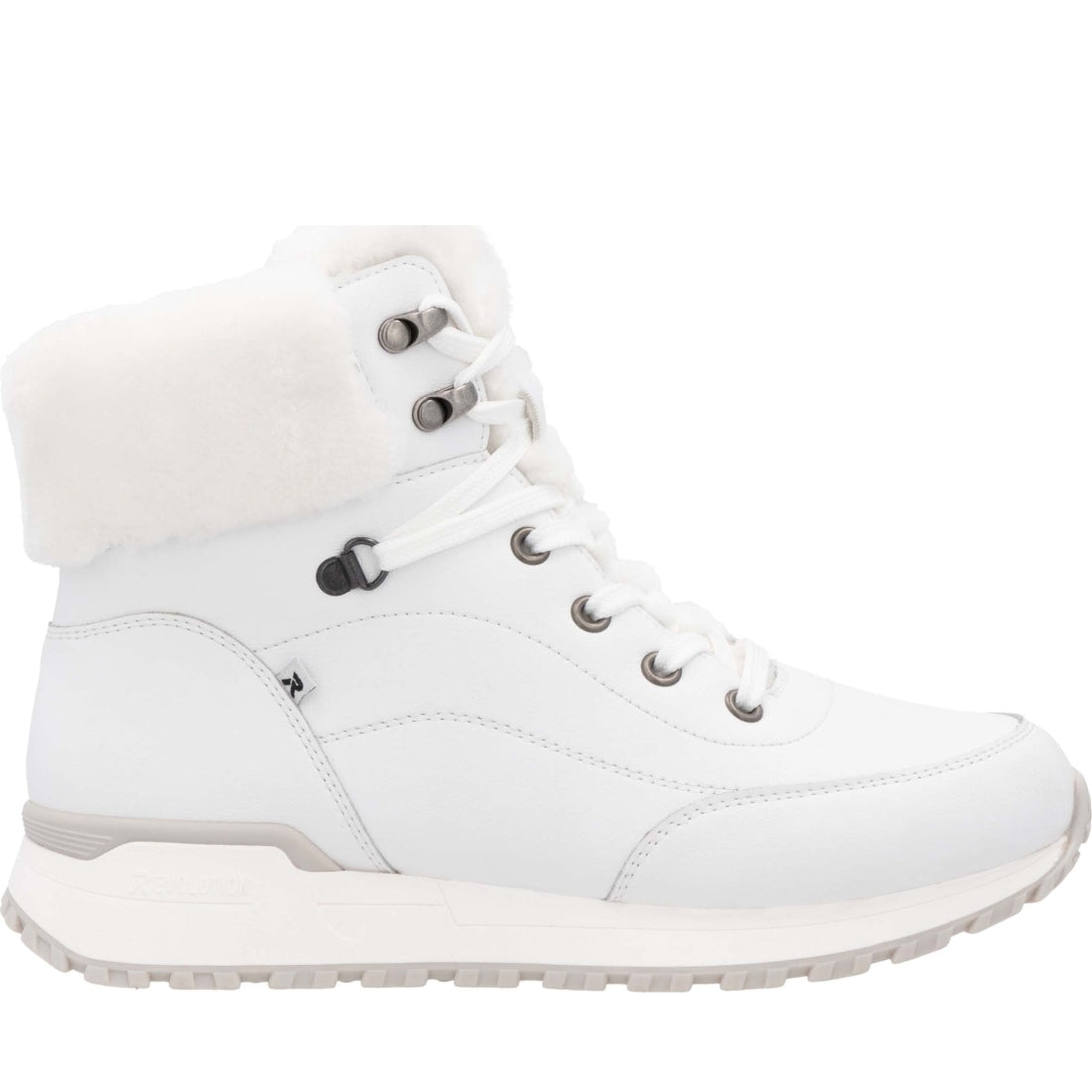 white casual closed ladies mid height boots