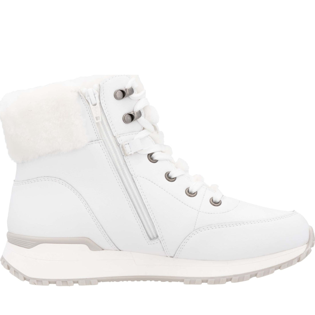 white casual closed ladies mid height boots