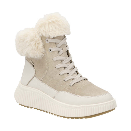 beige casual closed ladies mid height boots