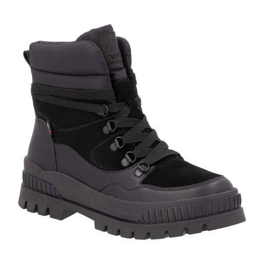 black casual closed ladies mid height boots