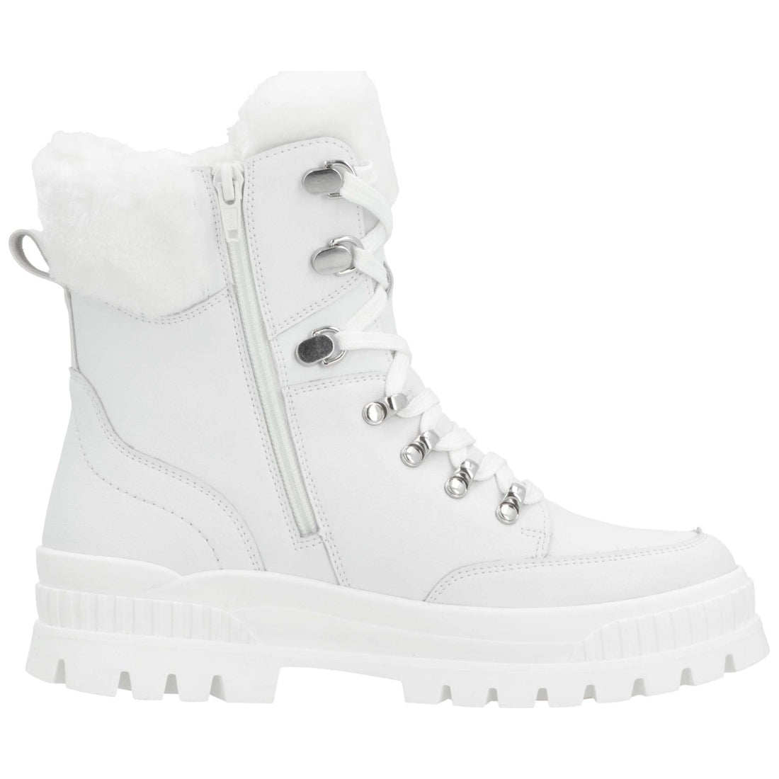 white casual closed ladies mid height boots