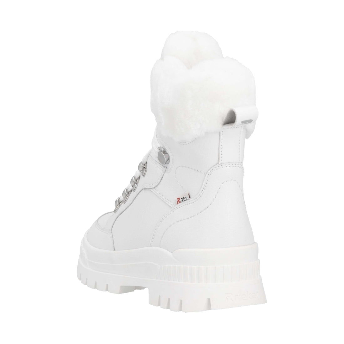 white casual closed ladies mid height boots