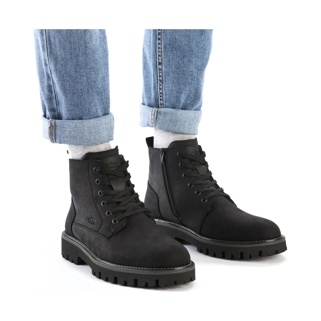 black casual closed men's boots