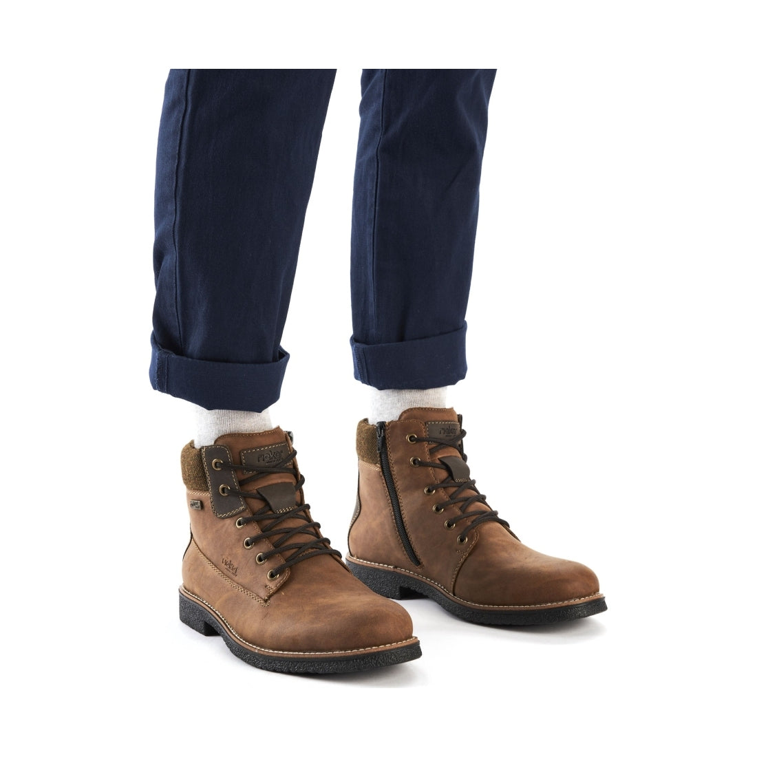 brown casual closed men's boots