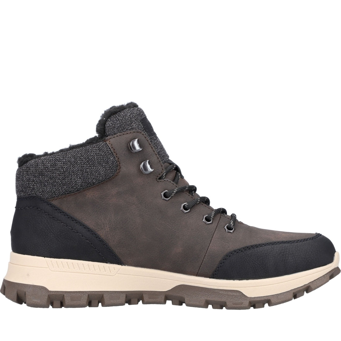 brown combination casual closed men's boots