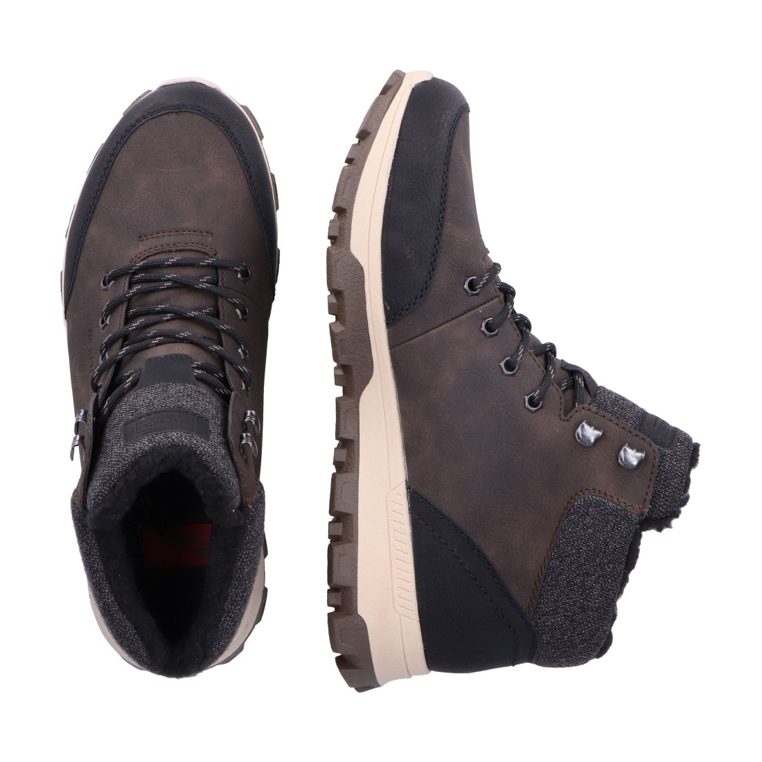 brown combination casual closed men's boots