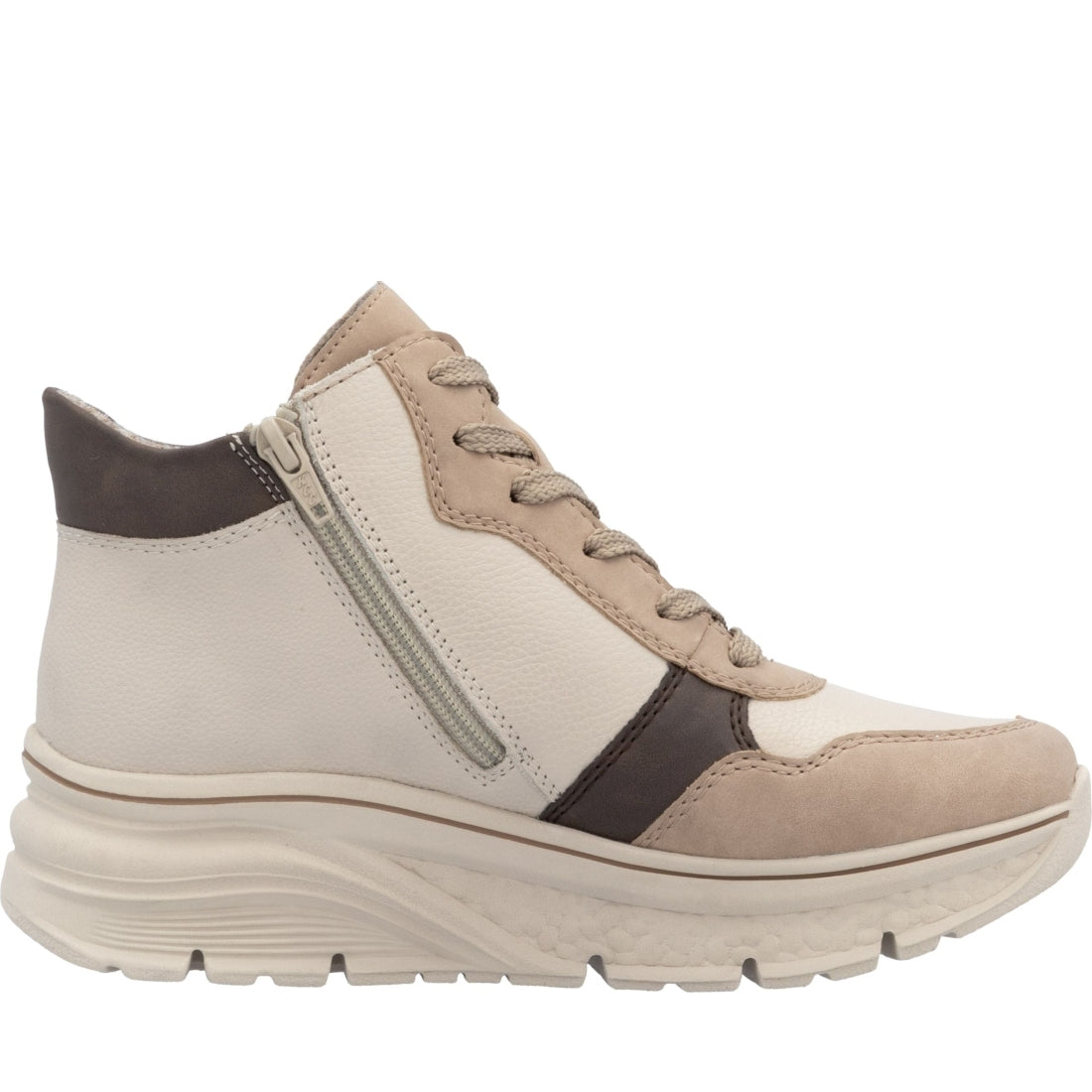 beige casual closed ladies mid height boots