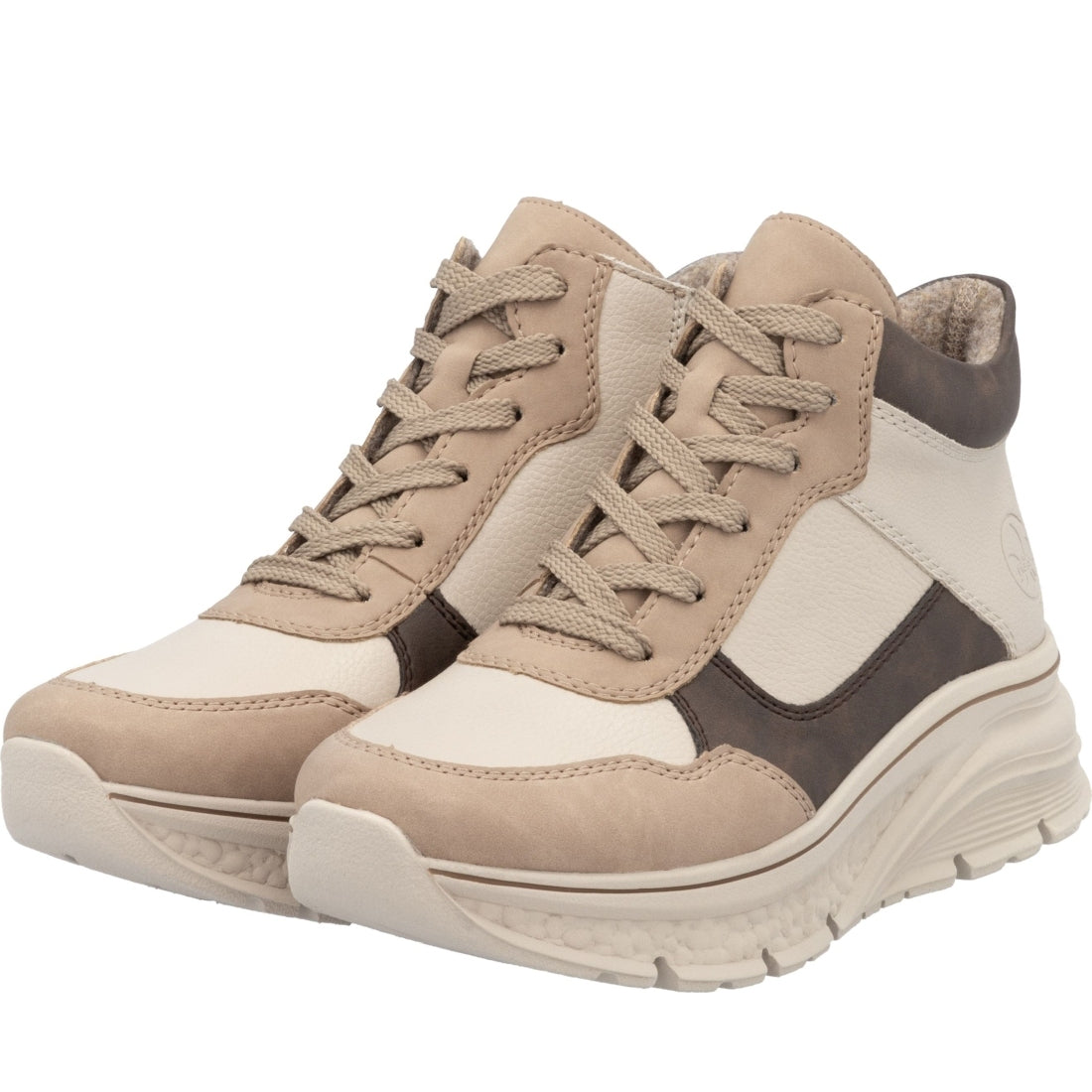 beige casual closed ladies mid height boots