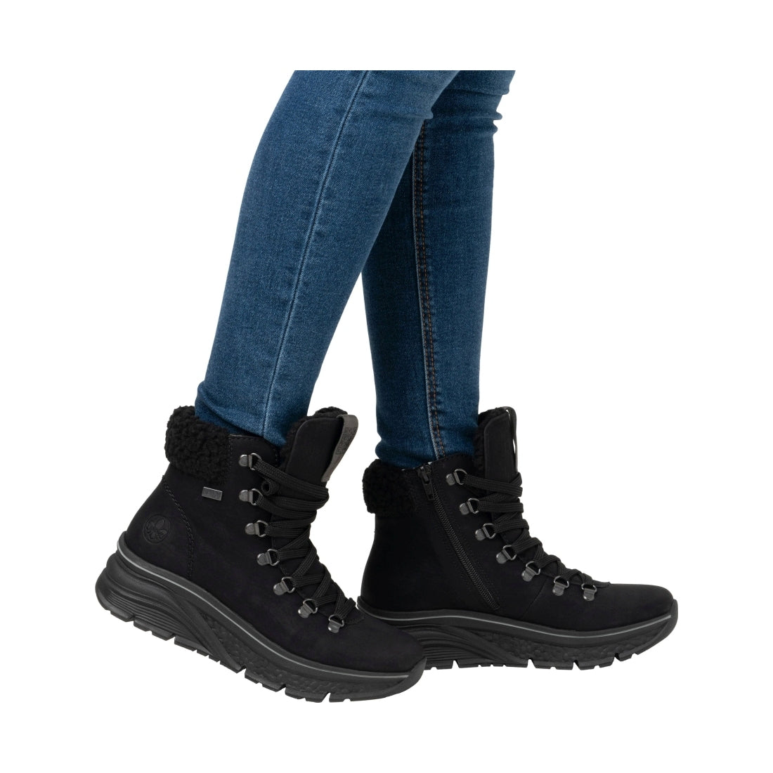 black casual closed ladies mid height boots