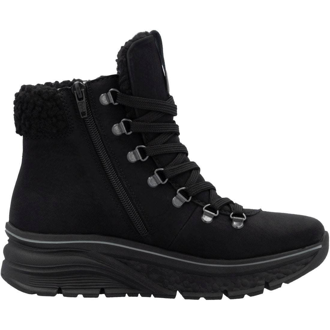 black casual closed ladies mid height boots