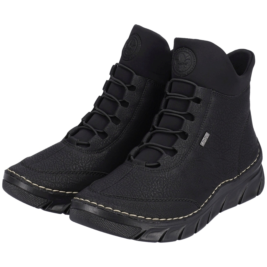 black casual closed ladies mid height boots