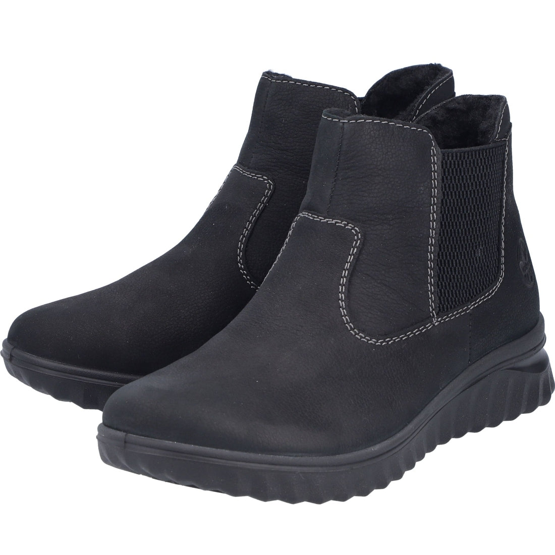 black casual closed ladies mid height boots