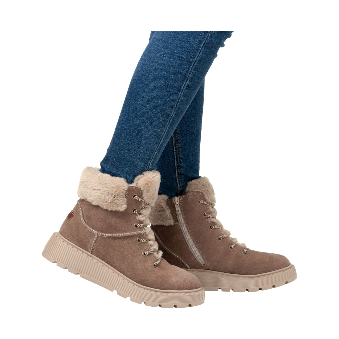 brown casual closed ladies mid height boots