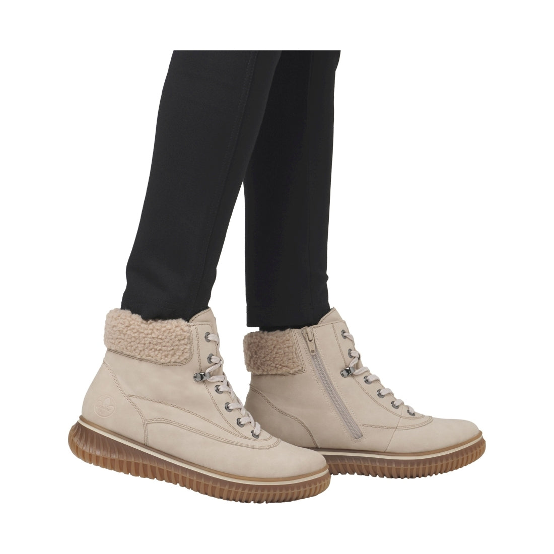 beige casual closed ladies mid height boots