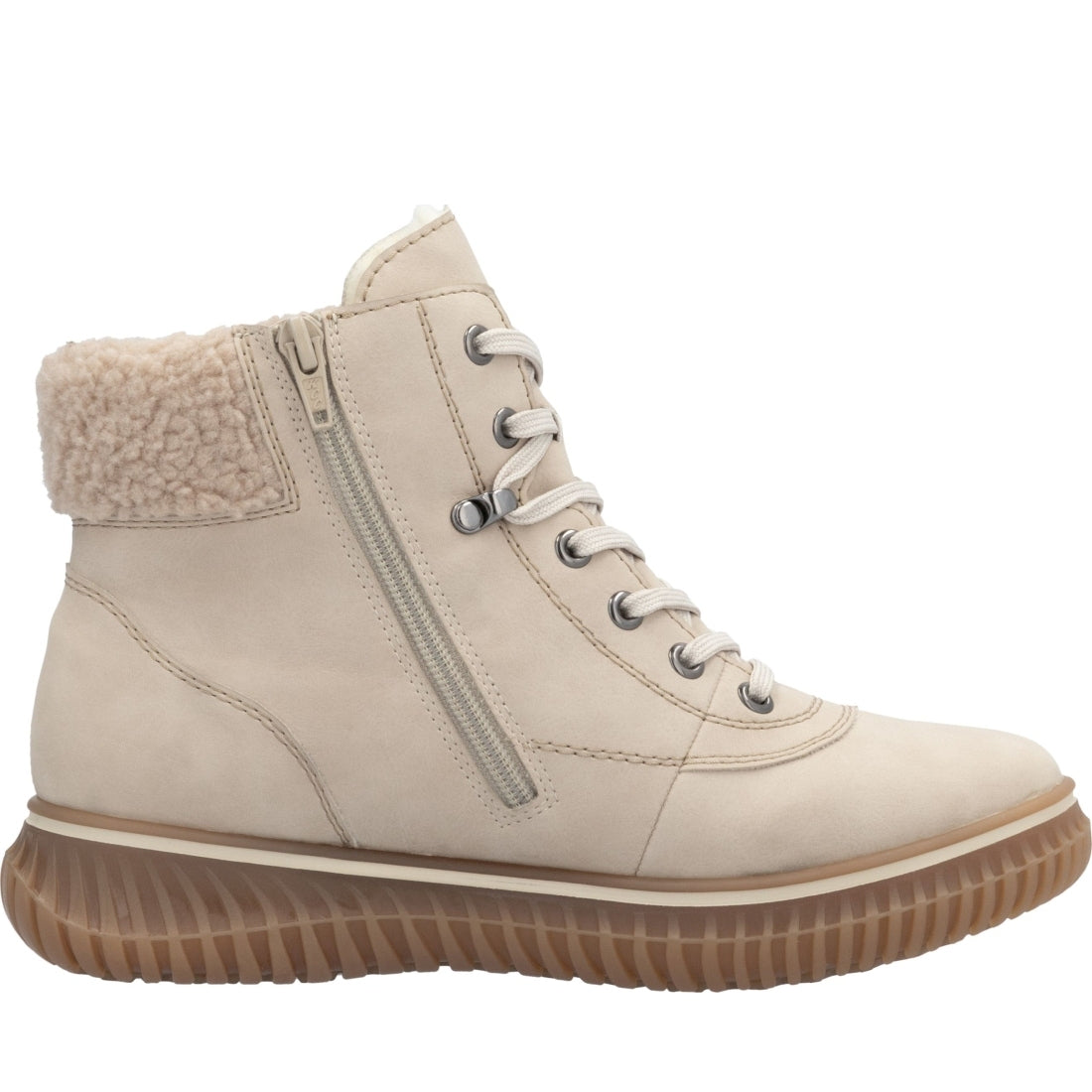 beige casual closed ladies mid height boots