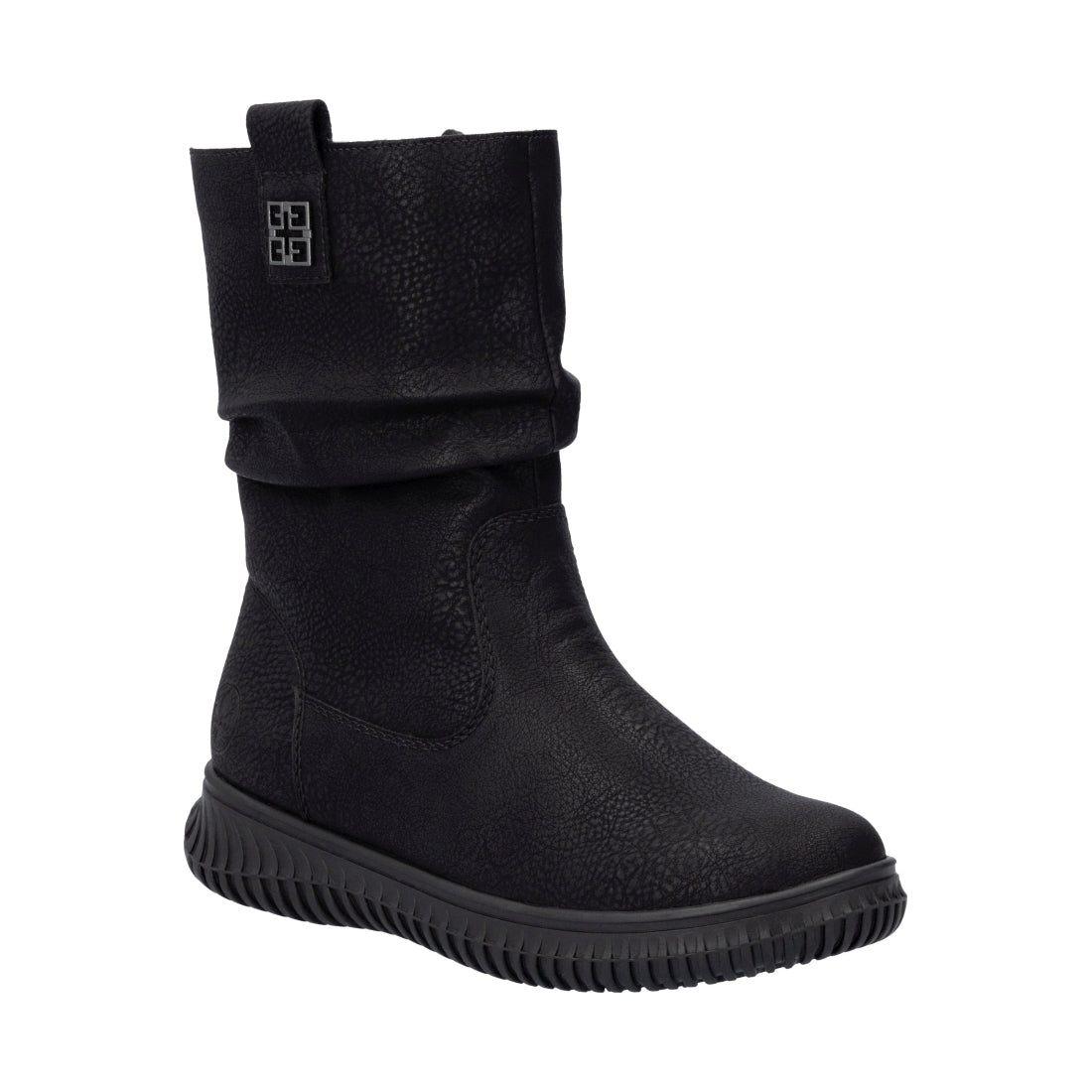 black casual closed ladies mid height boots