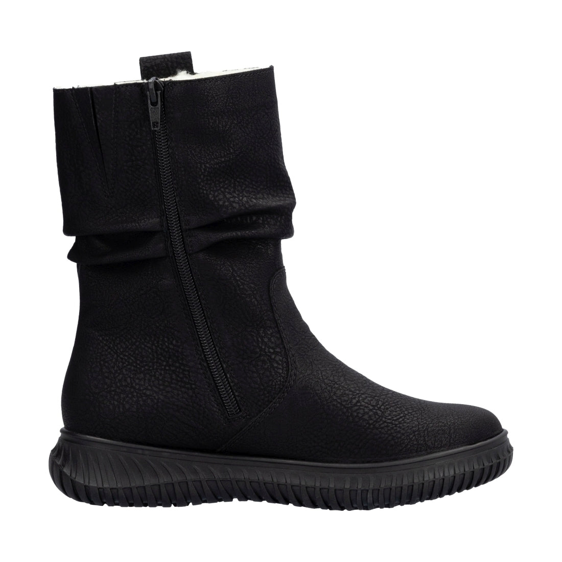 black casual closed ladies mid height boots