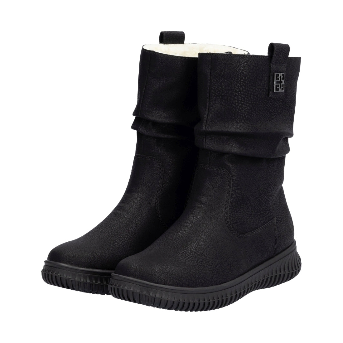 black casual closed ladies mid height boots