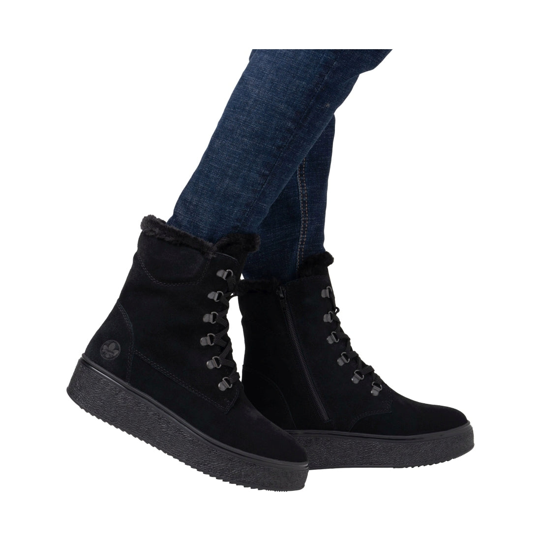 black casual closed ladies mid height boots