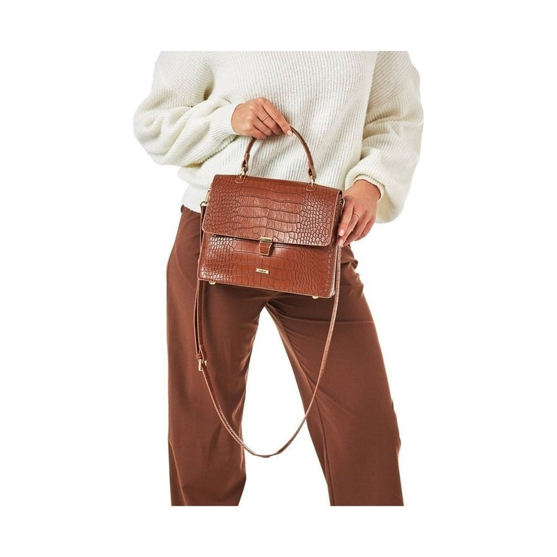 brown casual tote bag