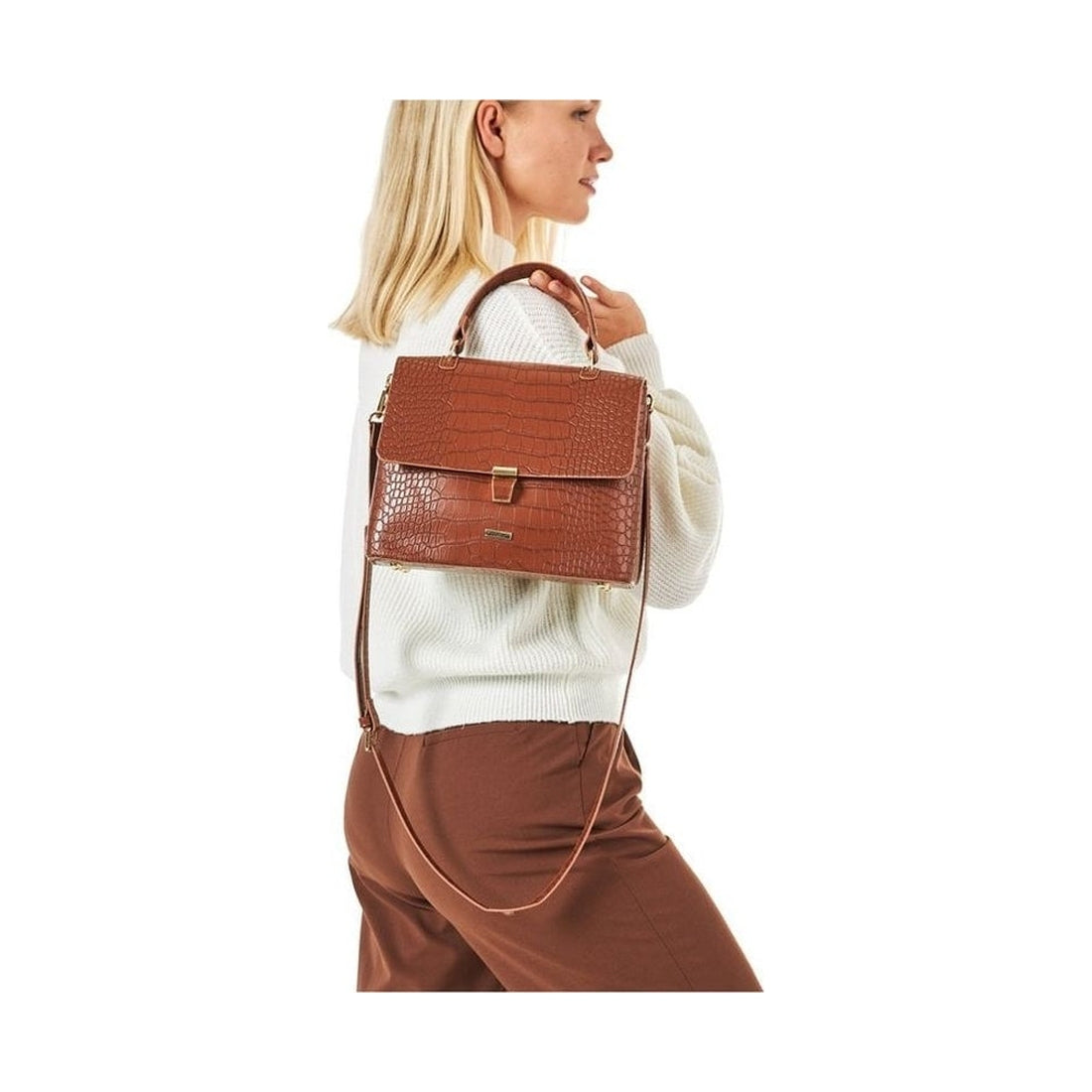 brown casual tote bag