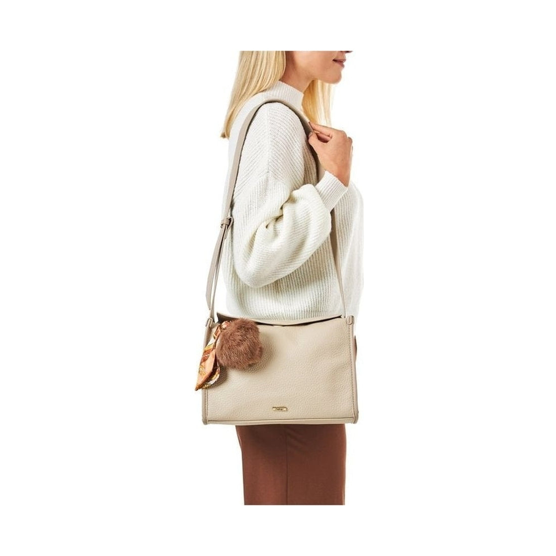 beige casual tote bag