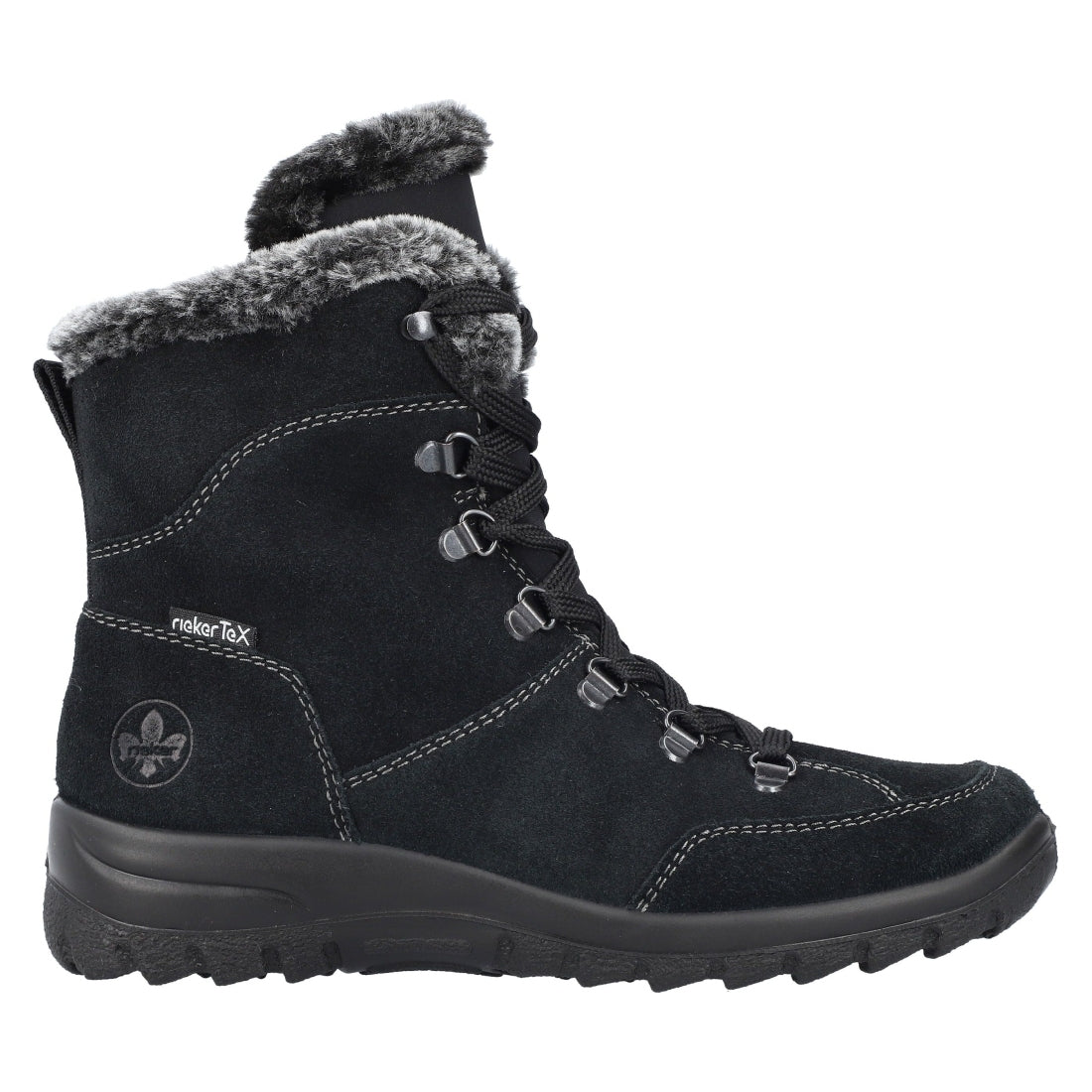 black casual closed ladies mid height boots