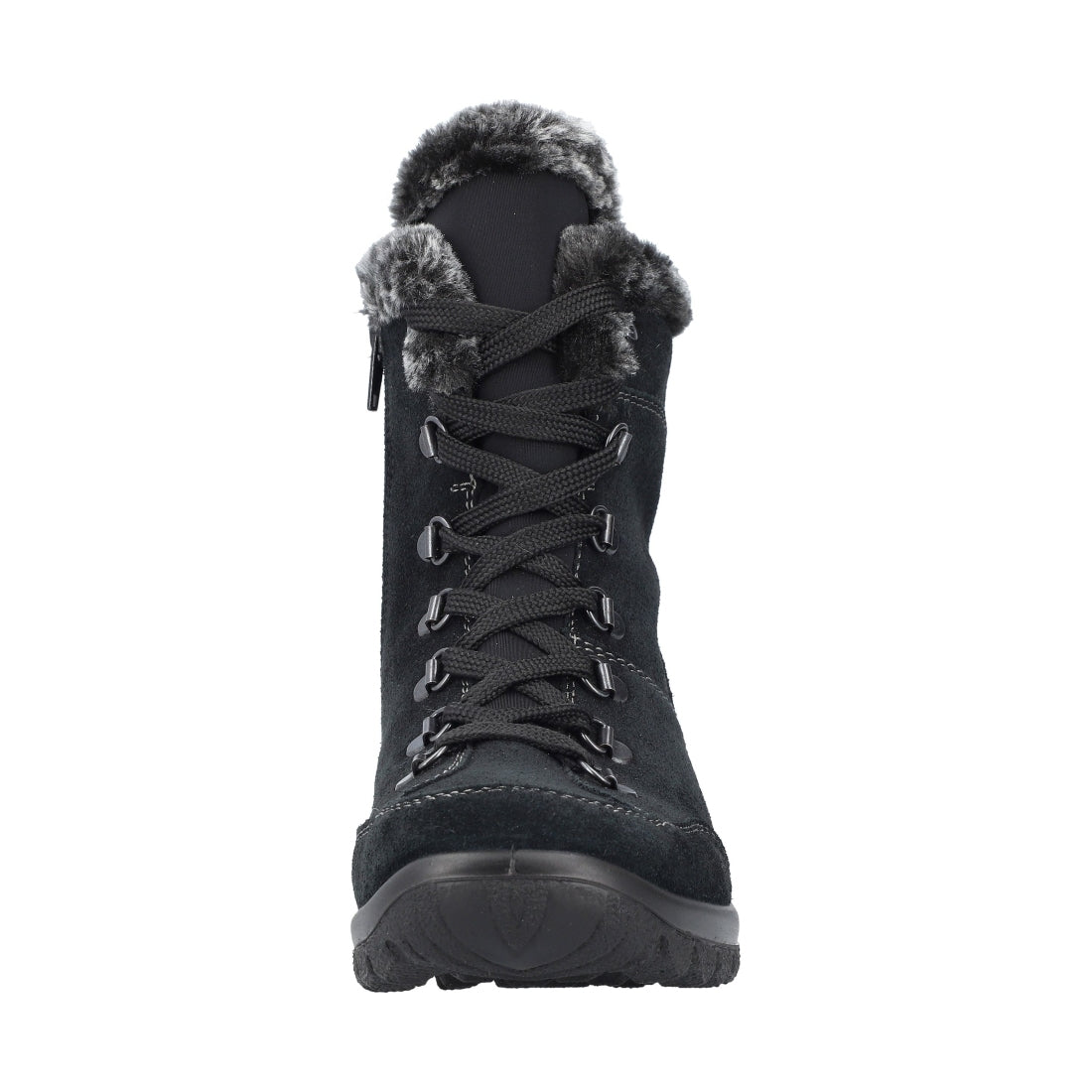 black casual closed ladies mid height boots