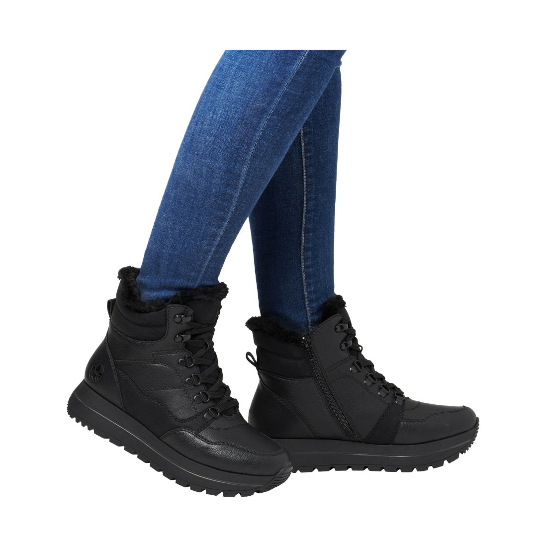 black casual closed ladies mid height boots