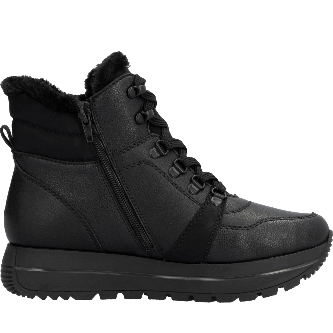 black casual closed ladies mid height boots